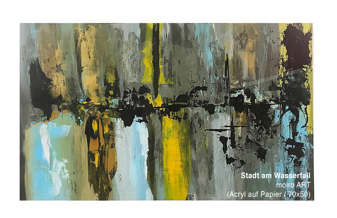 Bild Stadt am Wasserfall - Moiro Art