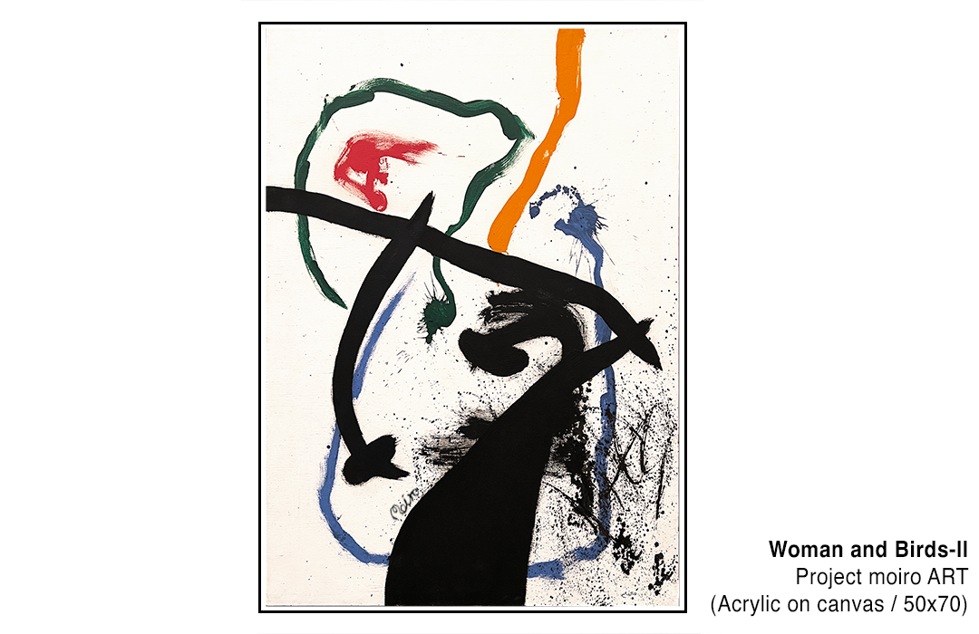 Picture Woman and Birds-II - Project Moiro Art